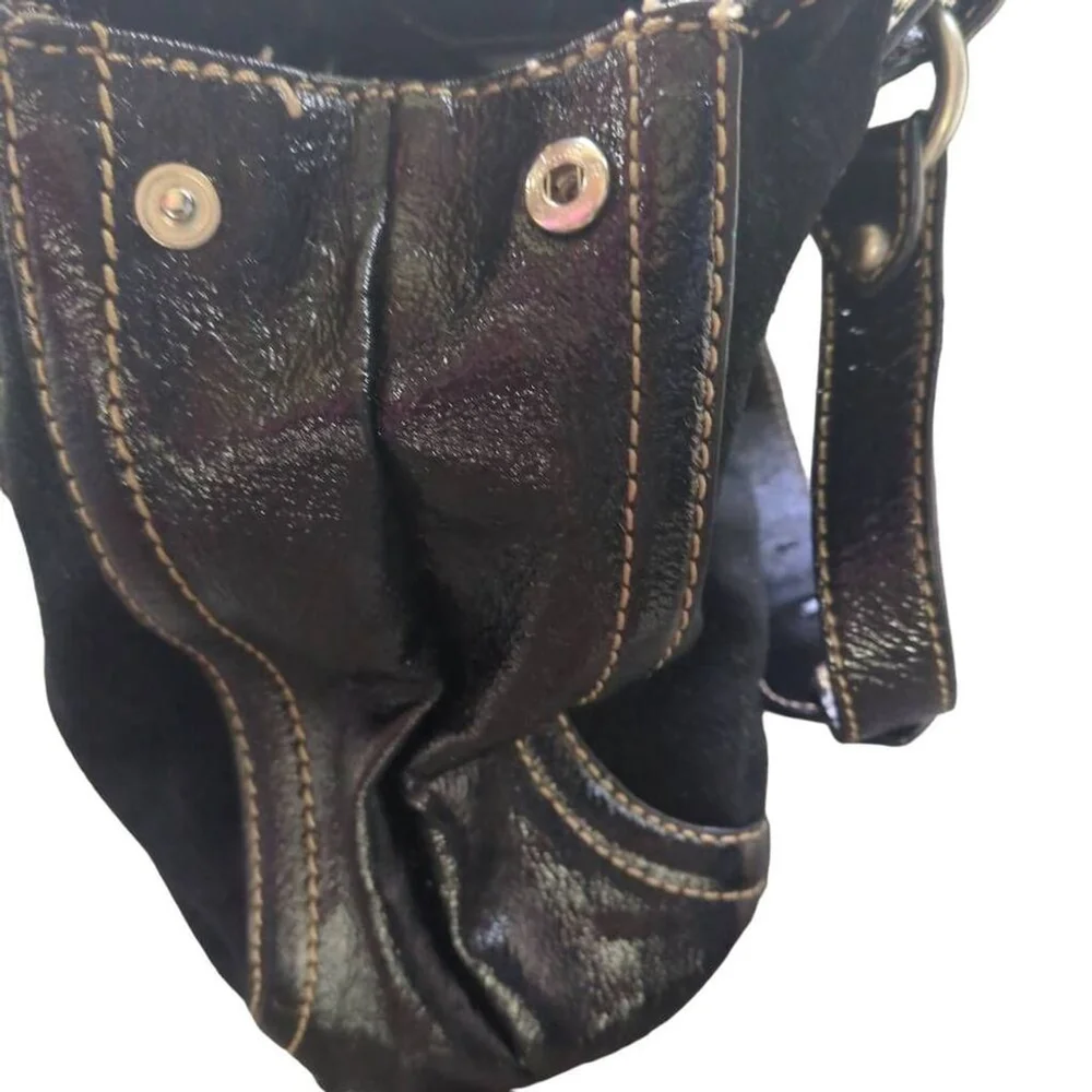 The Sak Suede Patent Leather Black Hobo